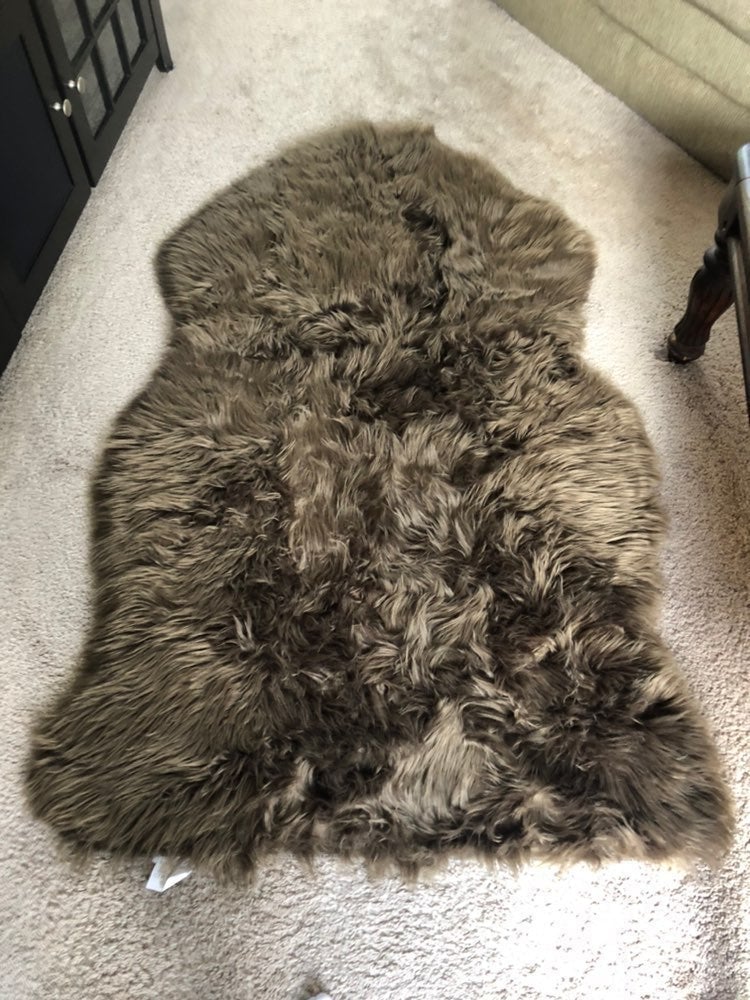 Chocolate brown faux fur area rug!!