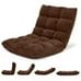 Adjustable 14-Position Floor Chair Folding Lazy Gaming Sofa Chair Cushioned-Coff