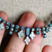 Vintage rhinestone abalone V shape necklace