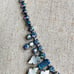 Vintage rhinestone abalone V shape necklace