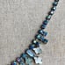 Vintage rhinestone abalone V shape necklace