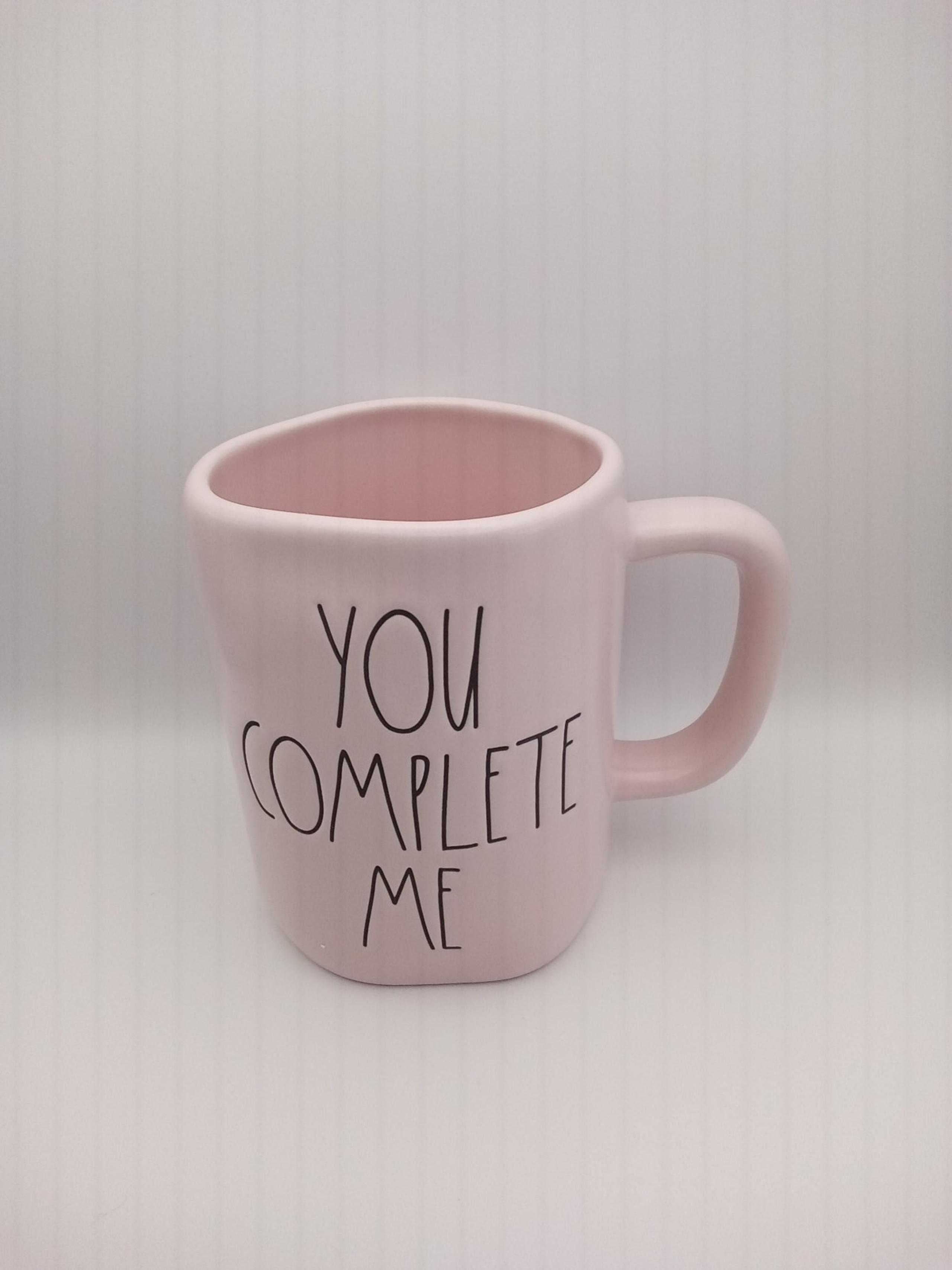 Rae Dunn pink YOU COMPLETE ME coffee/ tea cup mug NEW