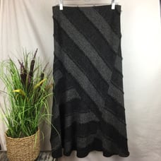 Ilusion Gray Patchwork cottage farmhouse granny core Maxi Skirt 8