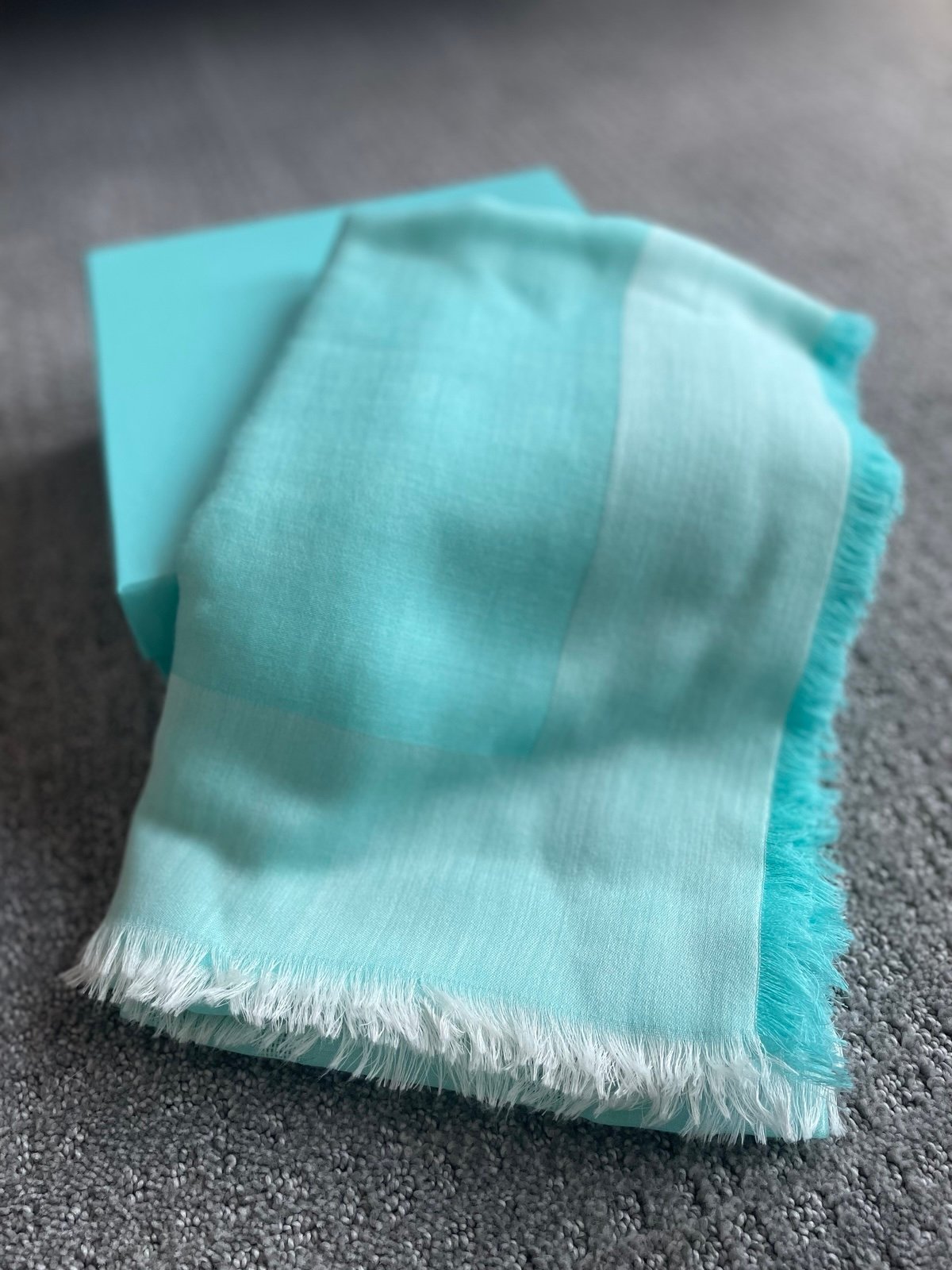 [NEW] Tiffany & Co. Silk Cashmere Scarf Tiffany Blue