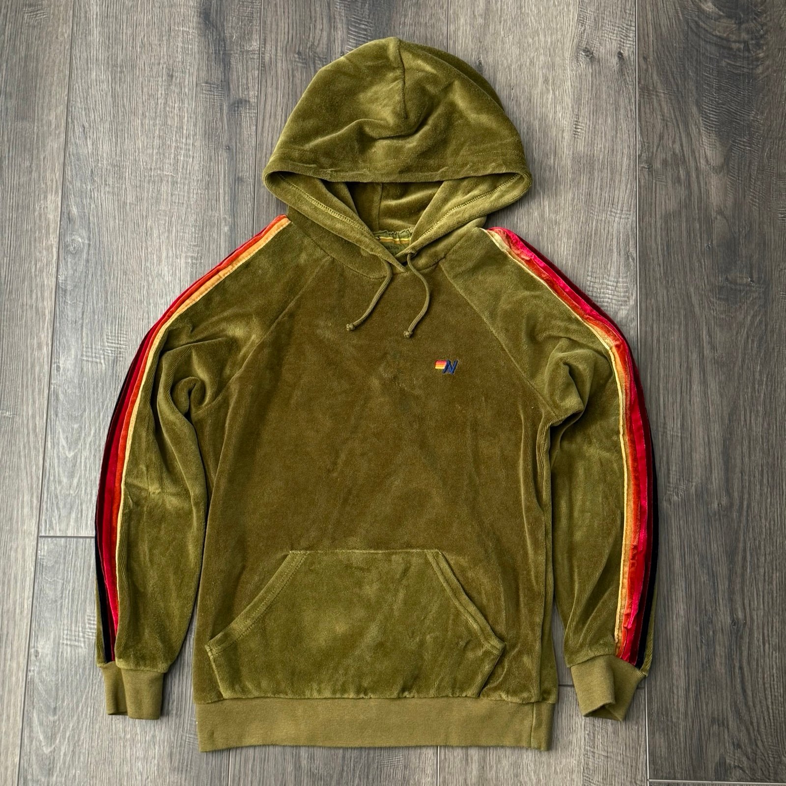 Aviator Nation Rare Classic Velvet Pullover Hoodie