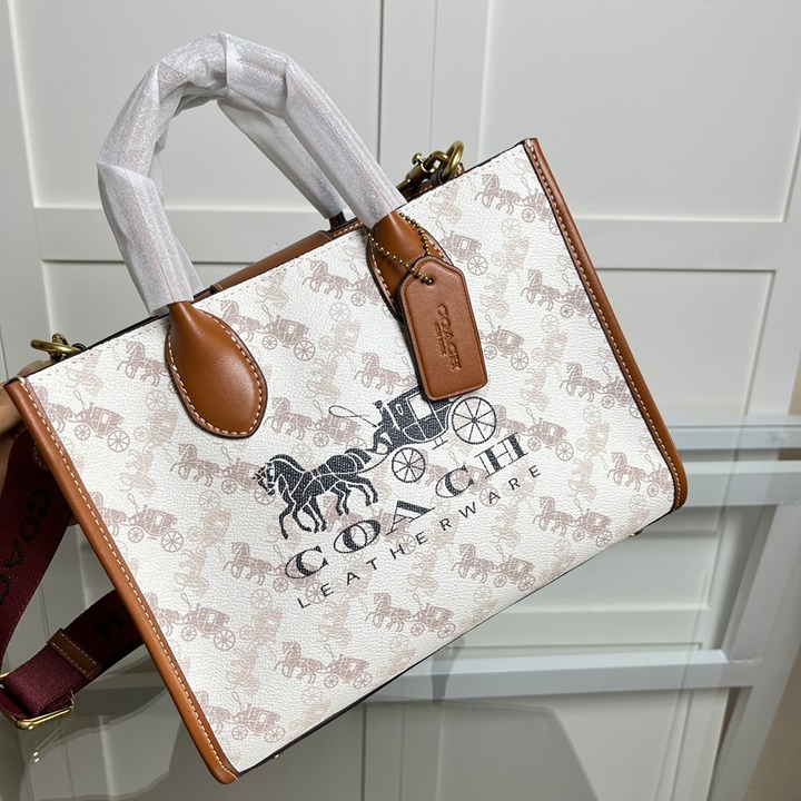 Coach Ace Tote 26 With Horse And Carriage Print