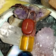Isa Rune Red Jasper Honey Spell Jar Necklace