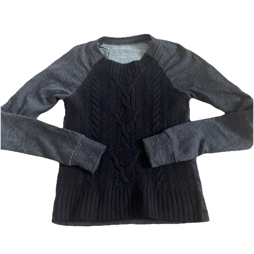 LULULEMON Women's St Moritz Cable Knit Sweater Wool Grey Size 4