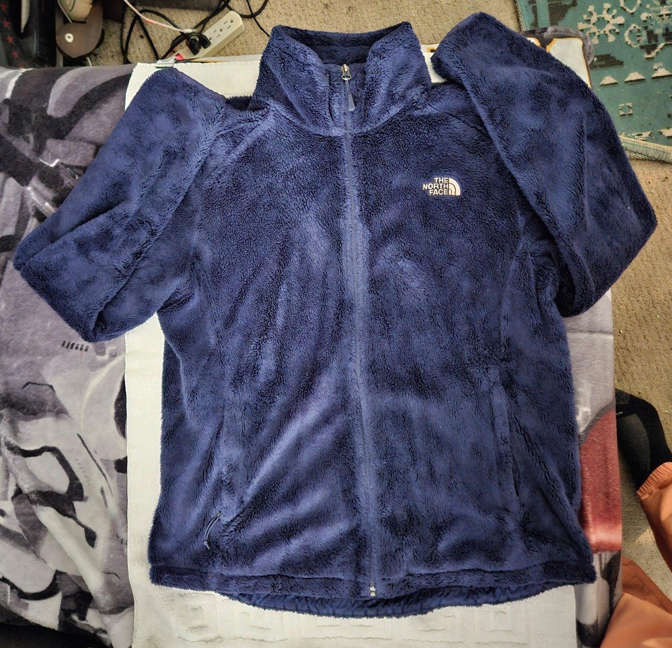 The North Face navy blue fleece full zip sweatshirt jacket coat womens large
