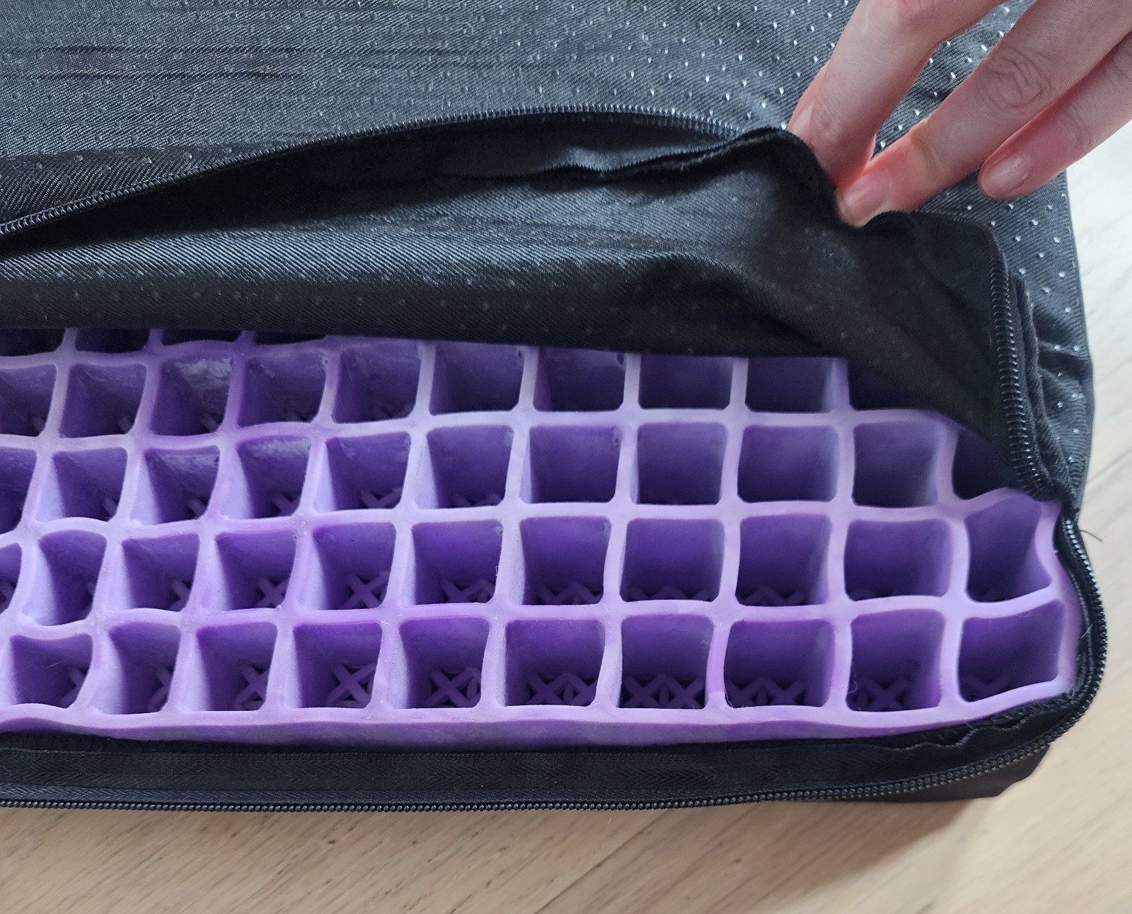 Purple seat cushion
