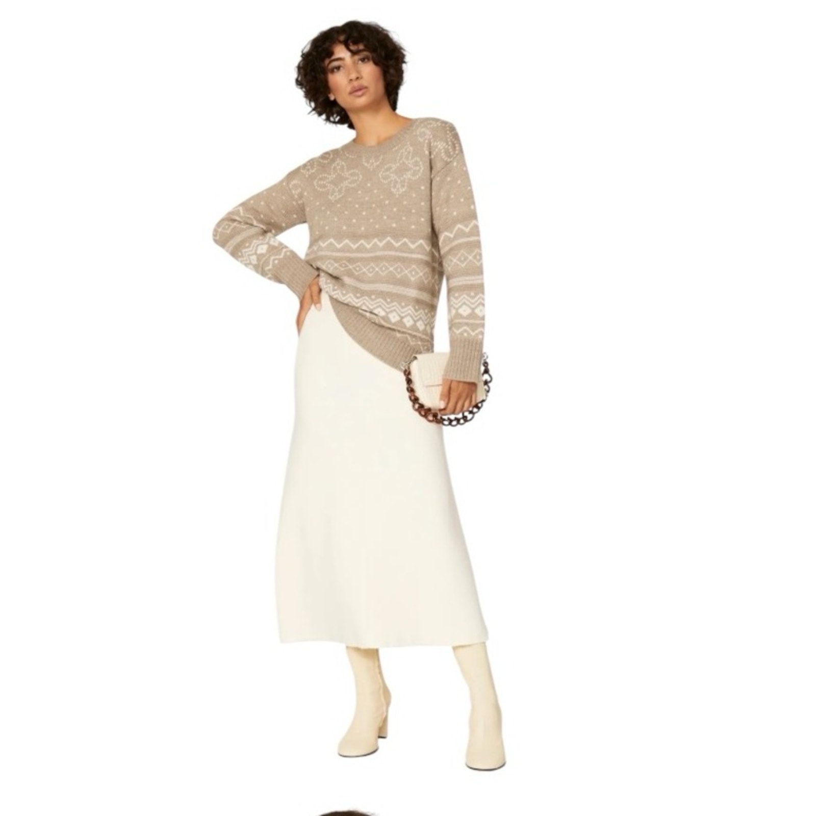 Thakoon x RTR Tan Fair Isle Sweater