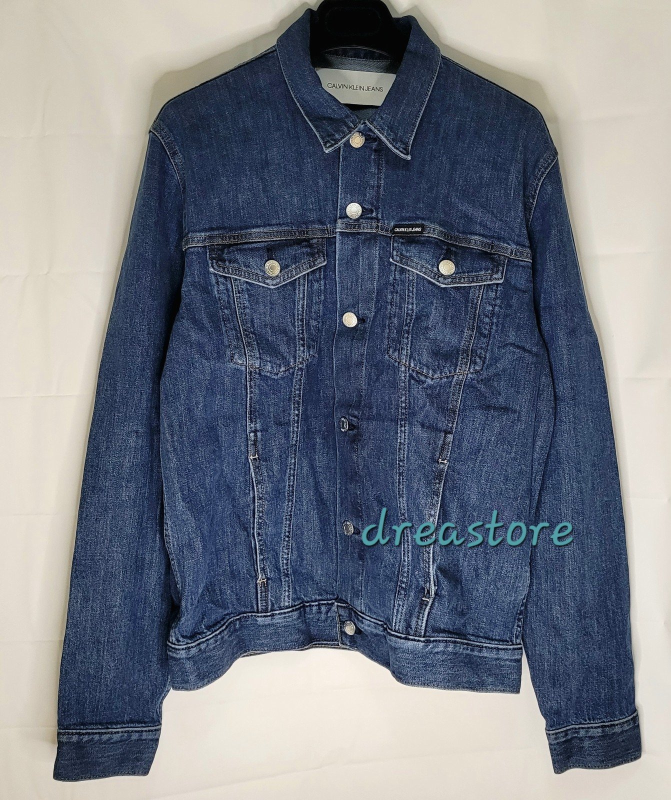 Mens Calvin Klein Jean Denim Jacket Front Pockets Brand New With Tags Size Small
