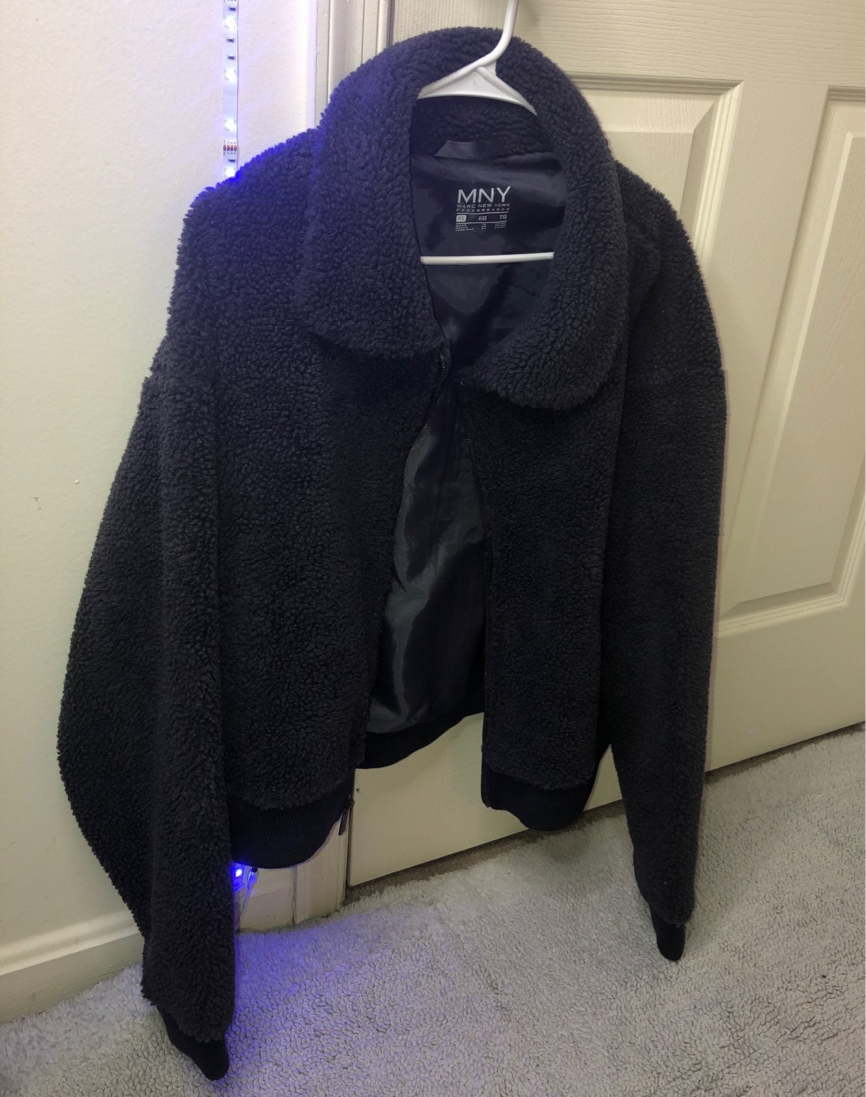 Marc Andrew Navy Blue Sherpa Jacket