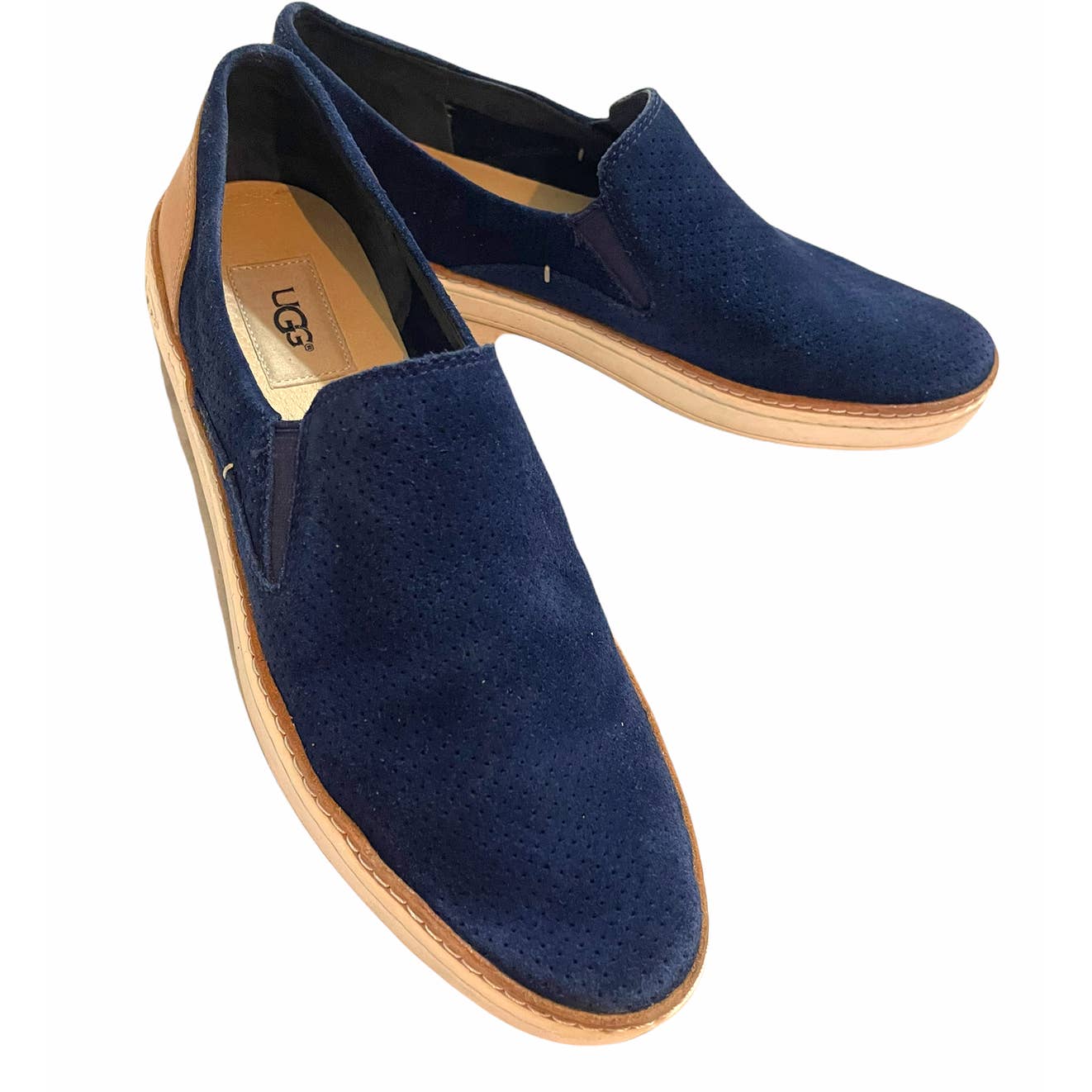 UGG ADLEY PERF BLUE SLIP ON SNEAKERS SZ 10