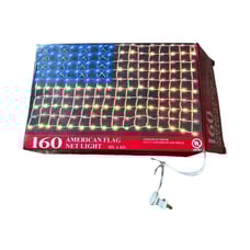 UL 160 American Flag Net Light 4ftx6ft Independence Day Patriotic