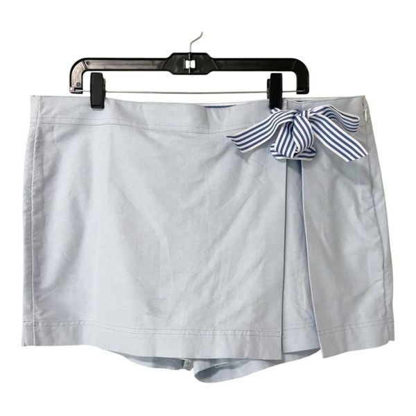 Vineyard Vines Oxford Grosgrain Tie Blue Side Zip Nautical Skort Size 16