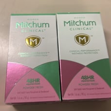 2X Mitchum Women Clinical Powder Fresh AntiPerspirant Deodorant Soft Solid 1.6oz