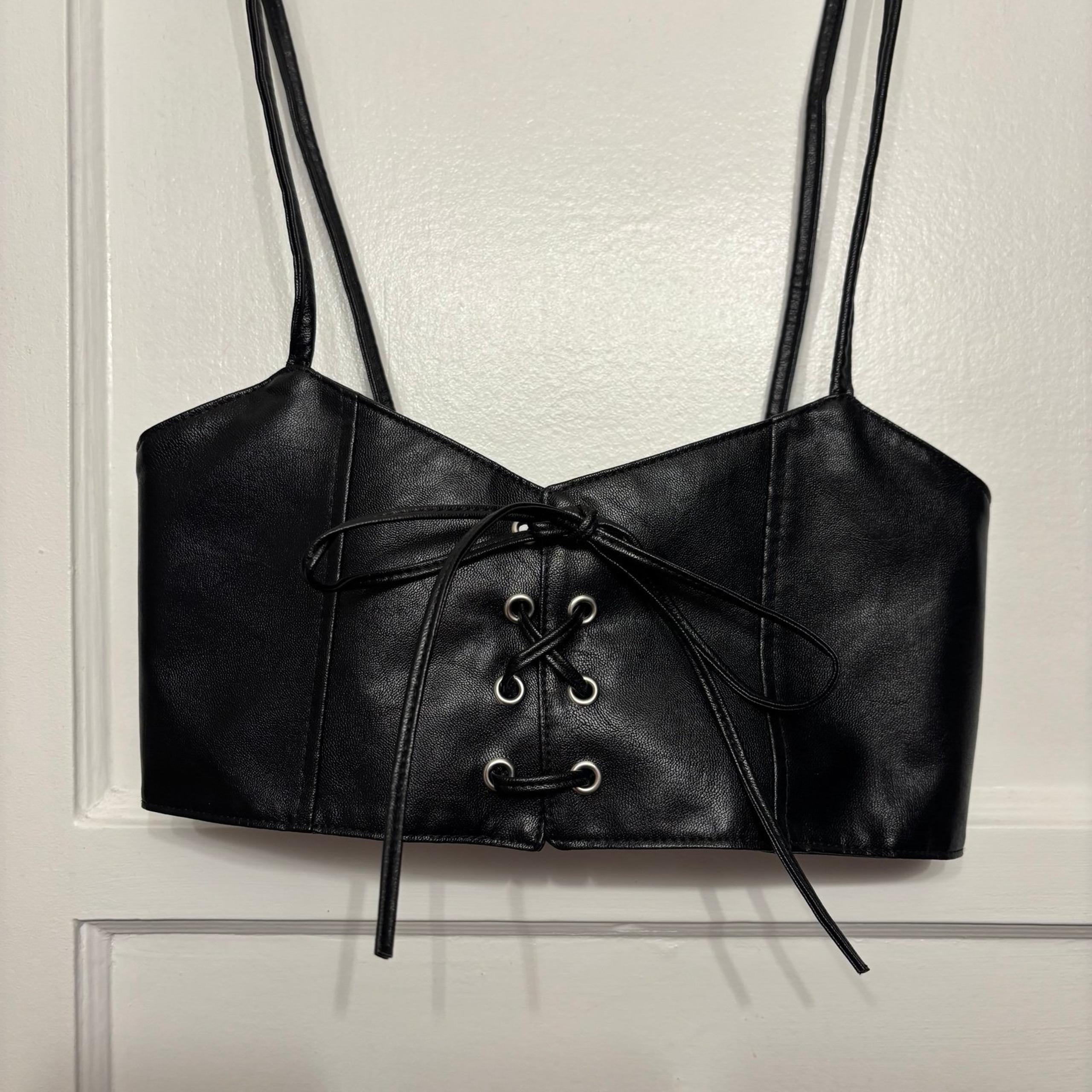 Hot Topic Black Leather UNDER-BUST Waist Tie Corset Top Women’s Plus Size 2X/3X