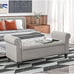 50 Bed End Bench with Ottoman and Storage, Gray (Free Delivery)