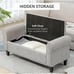50 Bed End Bench with Ottoman and Storage, Gray (Free Delivery)