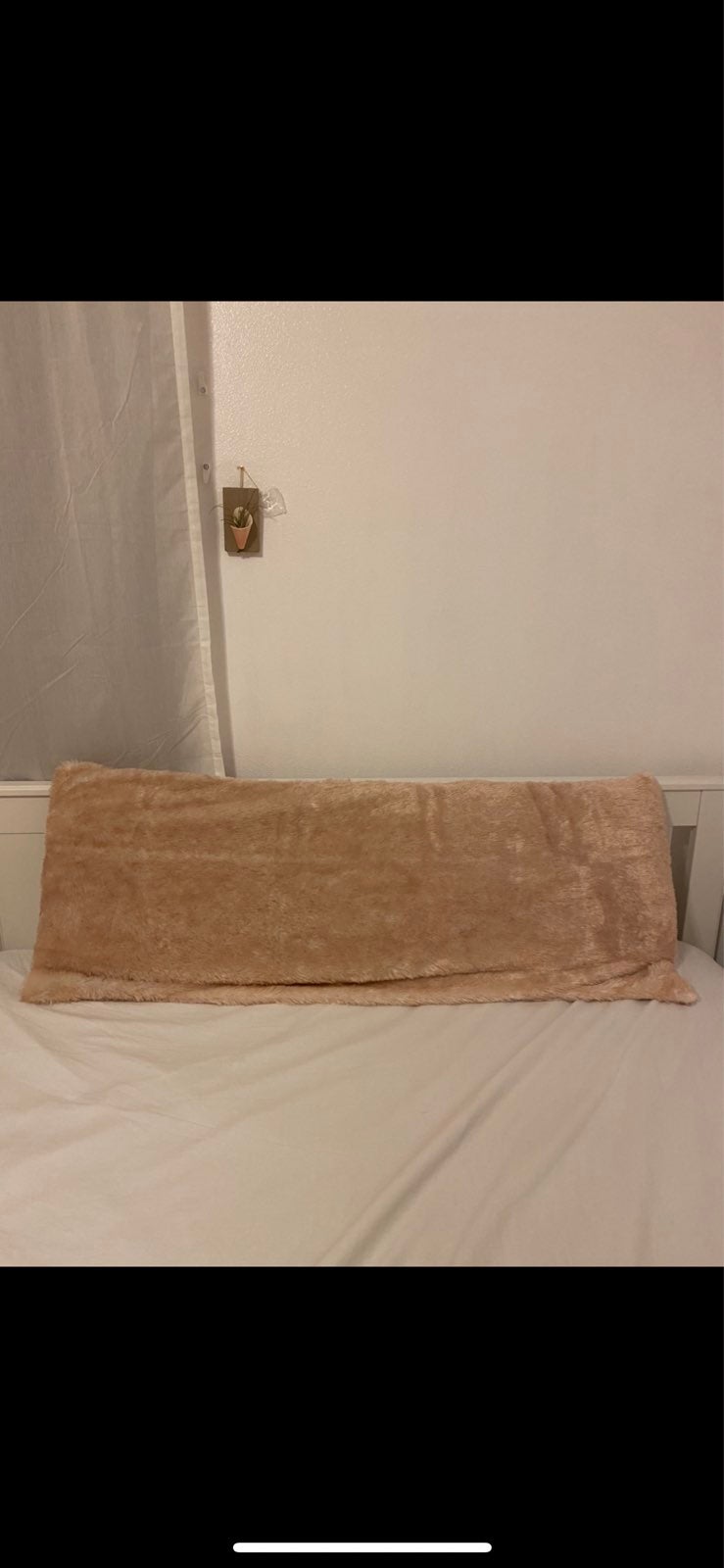 Pink faux fur body pillow cover AG203