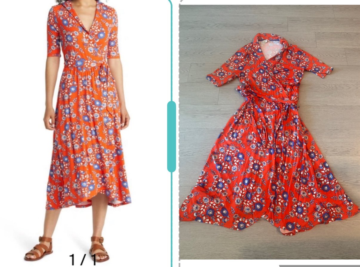 Boden Lavina Jersey Flattering Floral Wrap Dress Size 14