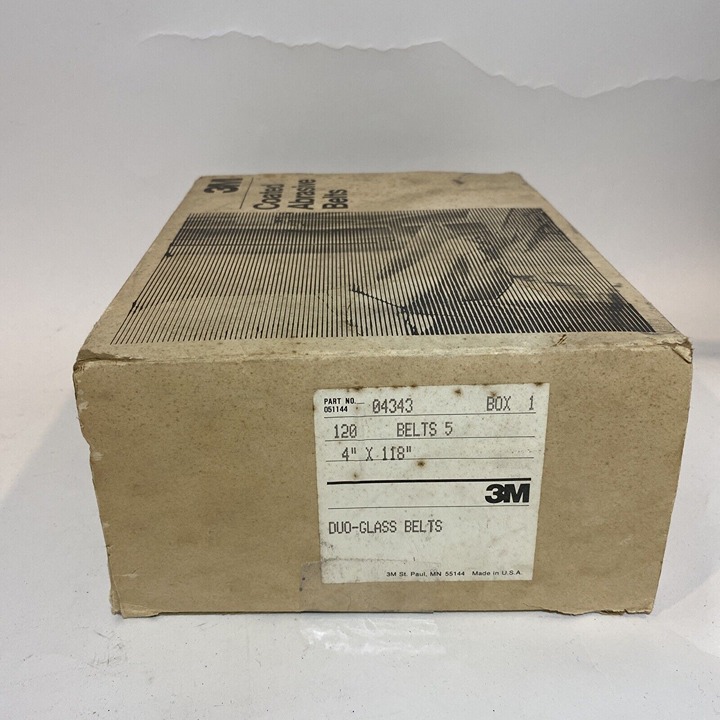 3M Duo-Glass 120 Grit Coated Abrasive Belts 4 x 118 Model 04343
