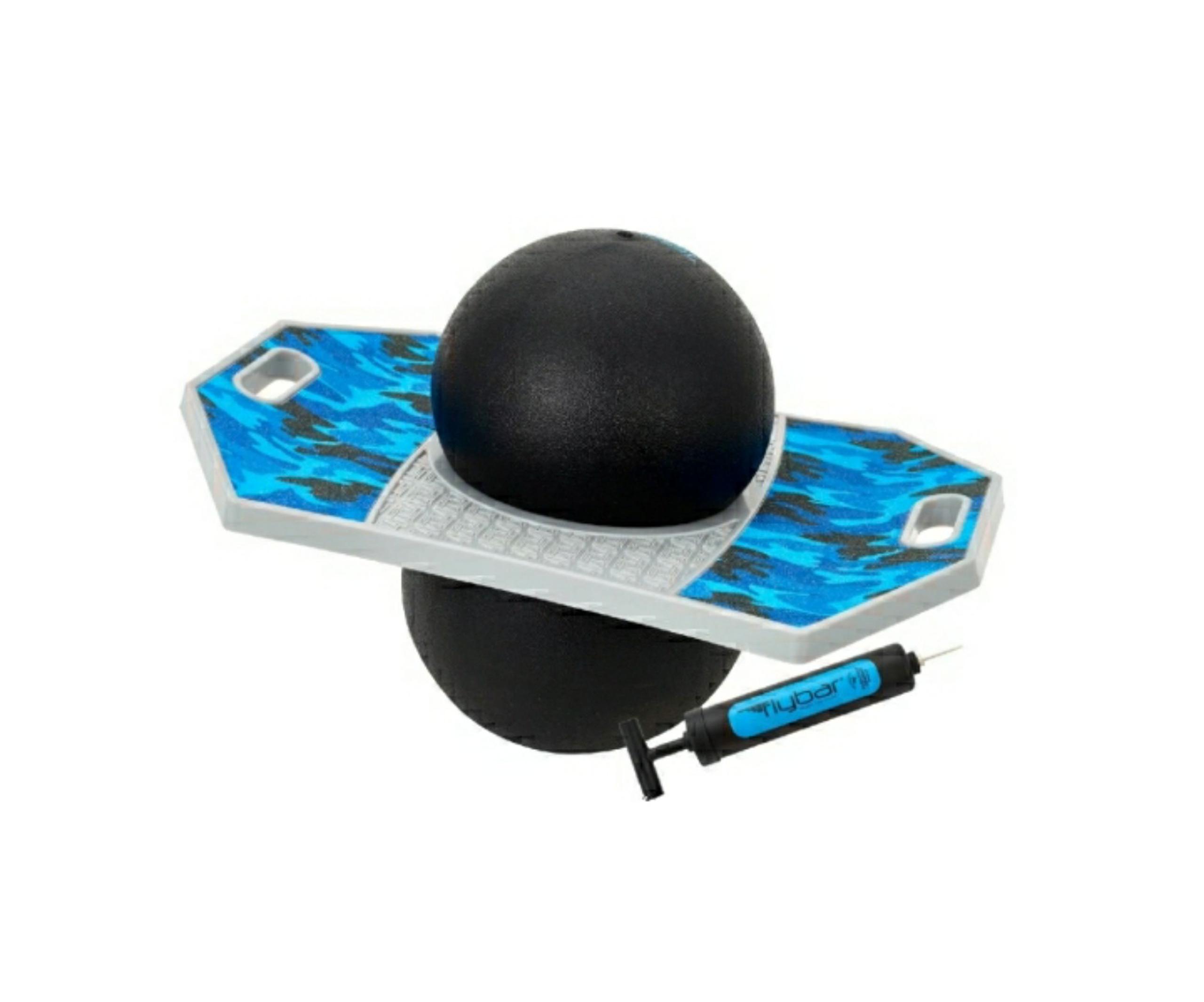 Pogo Trick Ball for Kids, Trick Bounce Board (Ages 6+ 160lbs) - Blue Camo - Flybar