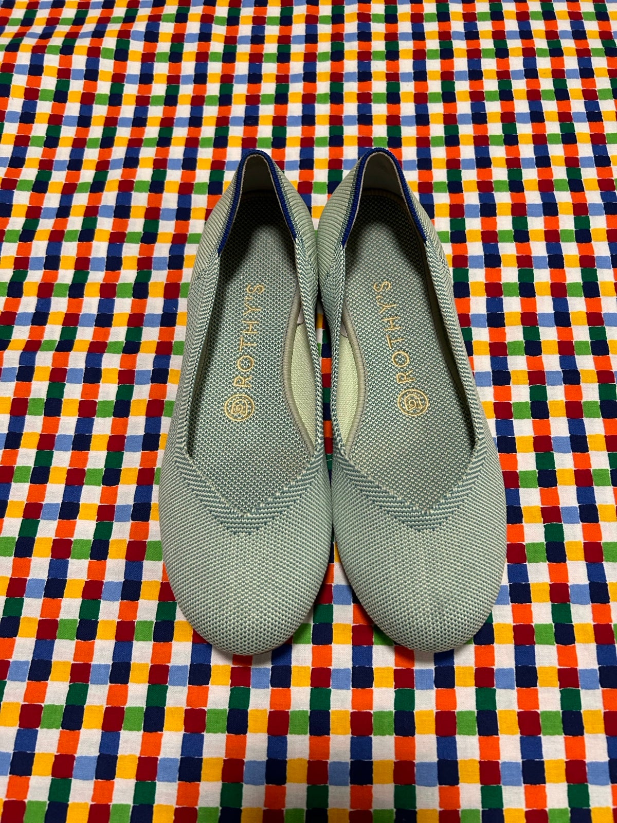 Rothy's The Flat RETIRED Women’s Sz 7 Mint Green Round Toe Classic Ballet Flats