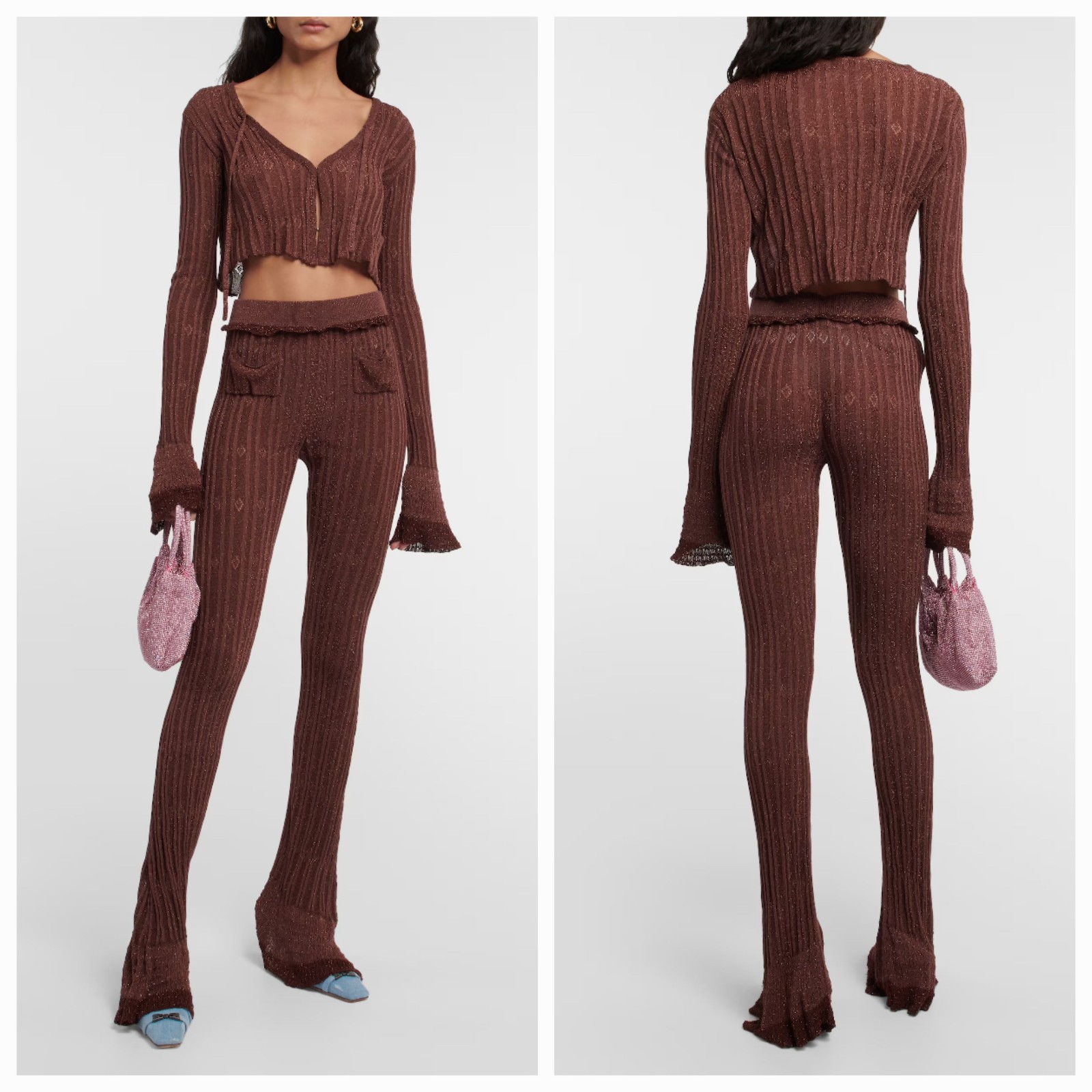 KNWLS Brown Nexx Cardigan and Pants XS NWT