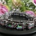 HUGE MYSTIC TOPAZ 925 STERLING SILVER PLATINUM FINISG BRACELET - 7