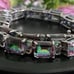 HUGE MYSTIC TOPAZ 925 STERLING SILVER PLATINUM FINISG BRACELET - 7