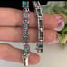 HUGE MYSTIC TOPAZ 925 STERLING SILVER PLATINUM FINISG BRACELET - 7