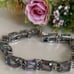 HUGE MYSTIC TOPAZ 925 STERLING SILVER PLATINUM FINISG BRACELET - 7