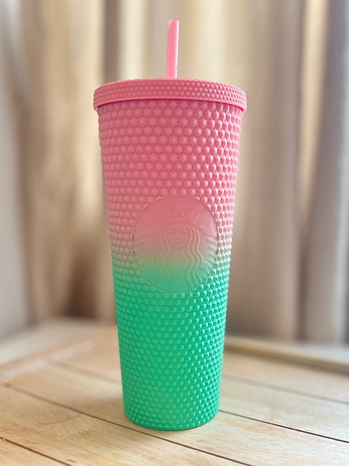 NWT Taiwan Pink & Green Overseas Studded Starbucks 2022 Tumbler