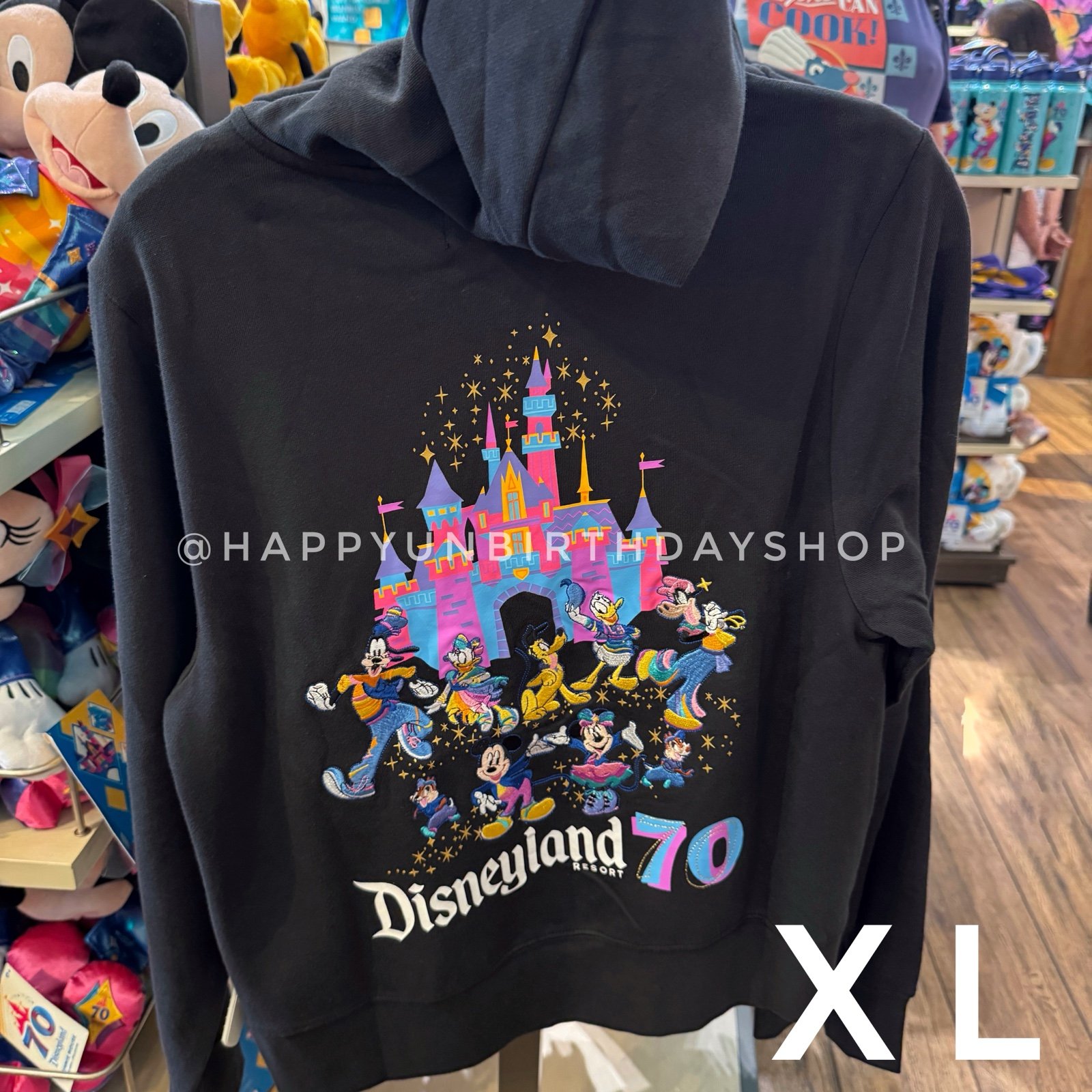 Disney Parks Disneyland 70th Anniversary Celebration Castle Zip Up Hoodie XL