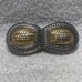 Paquette Silver Gold Interlocking Engraved Horseshoe Buckle Set Signed Great