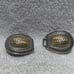 Paquette Silver Gold Interlocking Engraved Horseshoe Buckle Set Signed Great