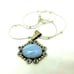 Blue Lace Agate Sterling Silver Necklace Snake Chain 20” Pendent Mint BeadRage