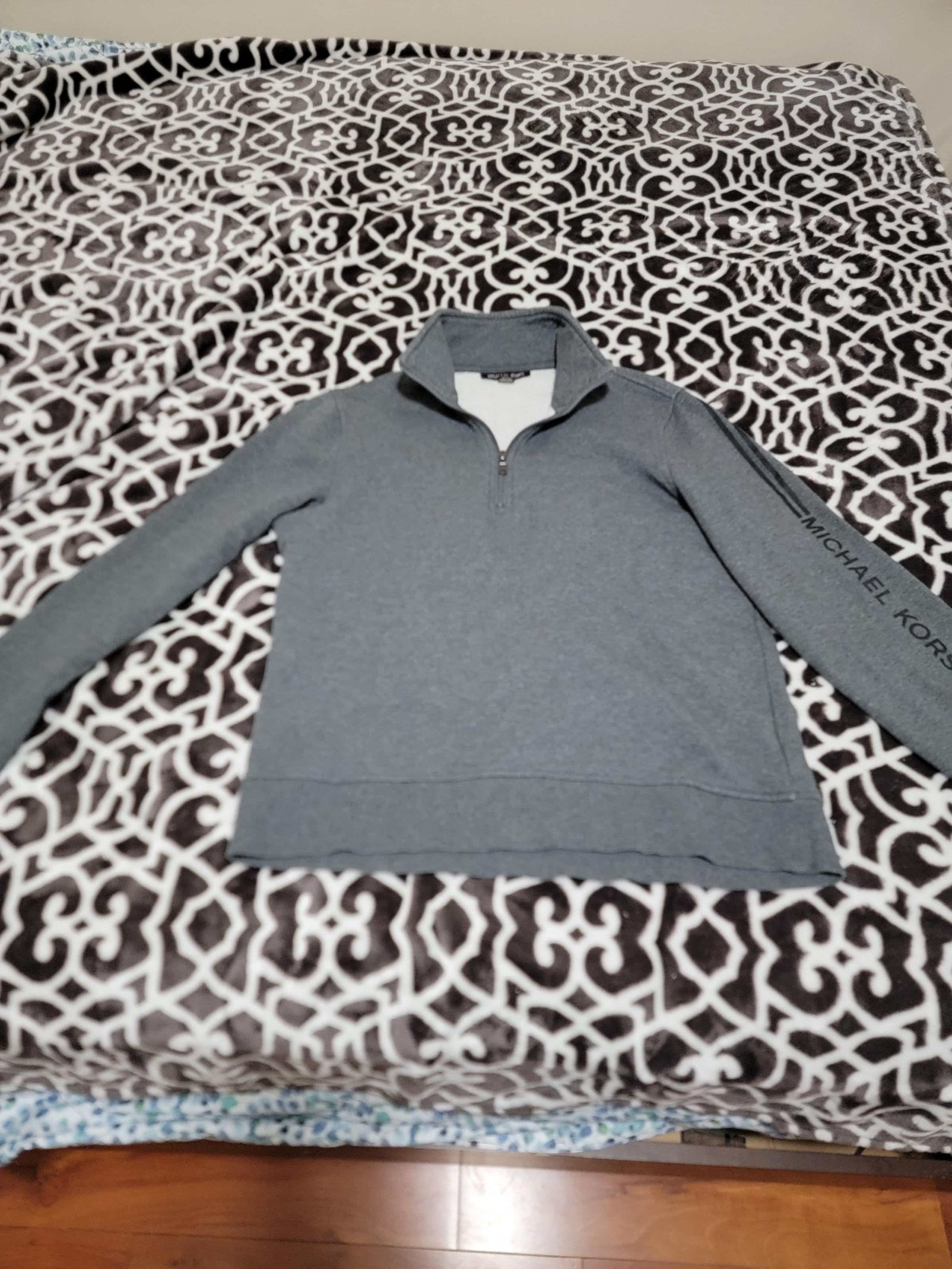 Michael kors grey zip up Pullover long sleeved mens size medium m clothing mk