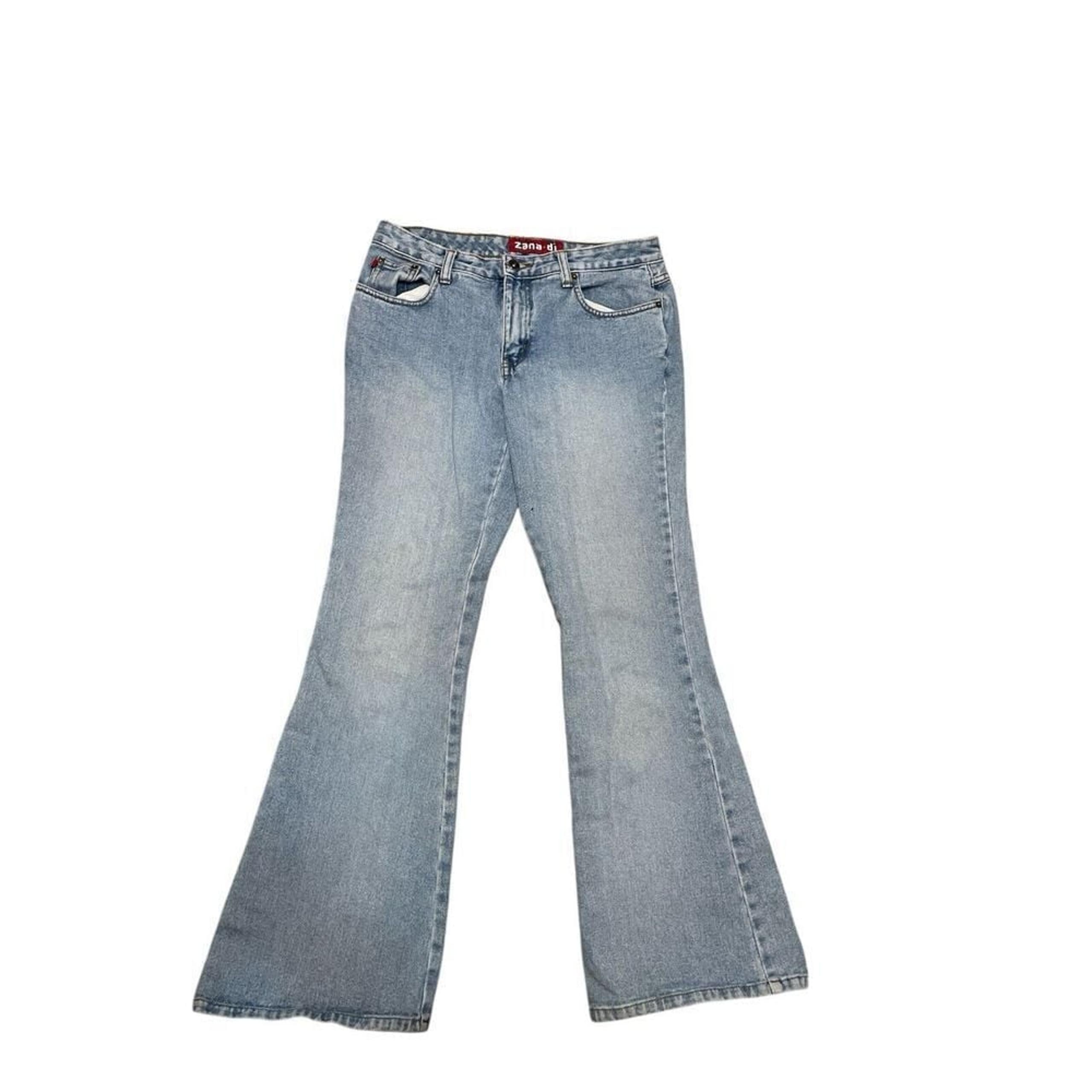 Zana Di Flare Leg Mid Rise Distressed Vintage Denim Jeans Size 5