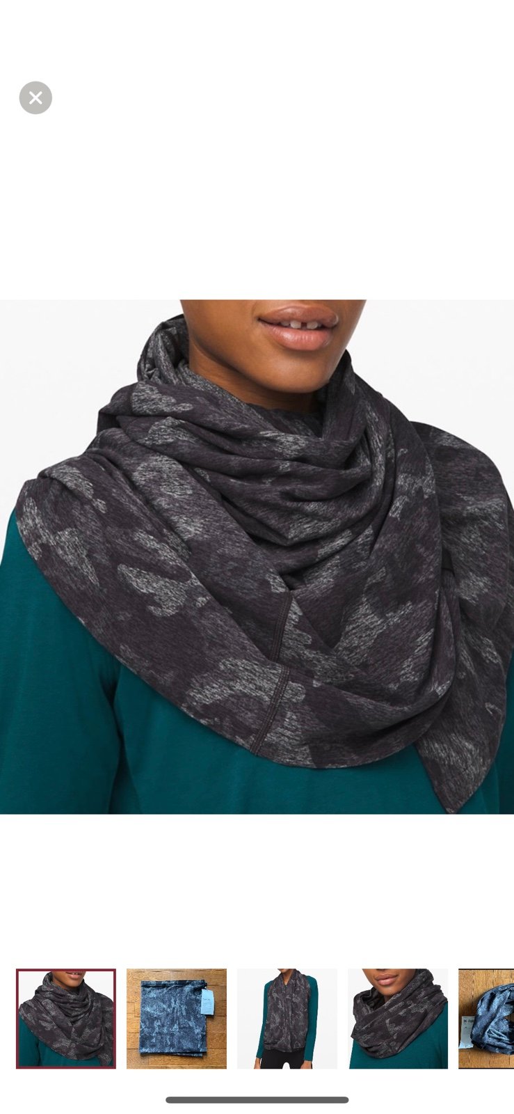 Lululemon Vinyasa Cotton Scarf/Wrap-Incognito Camo/Black-NWT