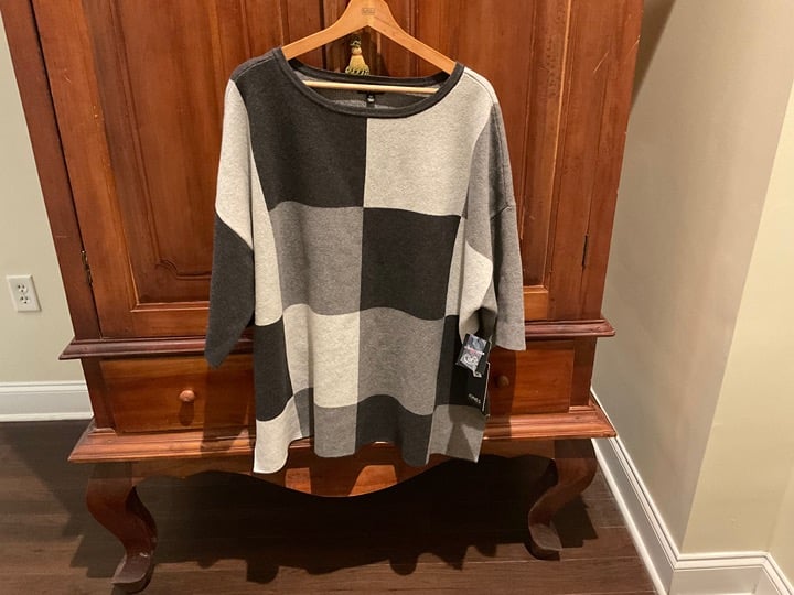 Jones New York Women’s  Cotton/ Cashmere  Top Sweater, Light Heather Grey