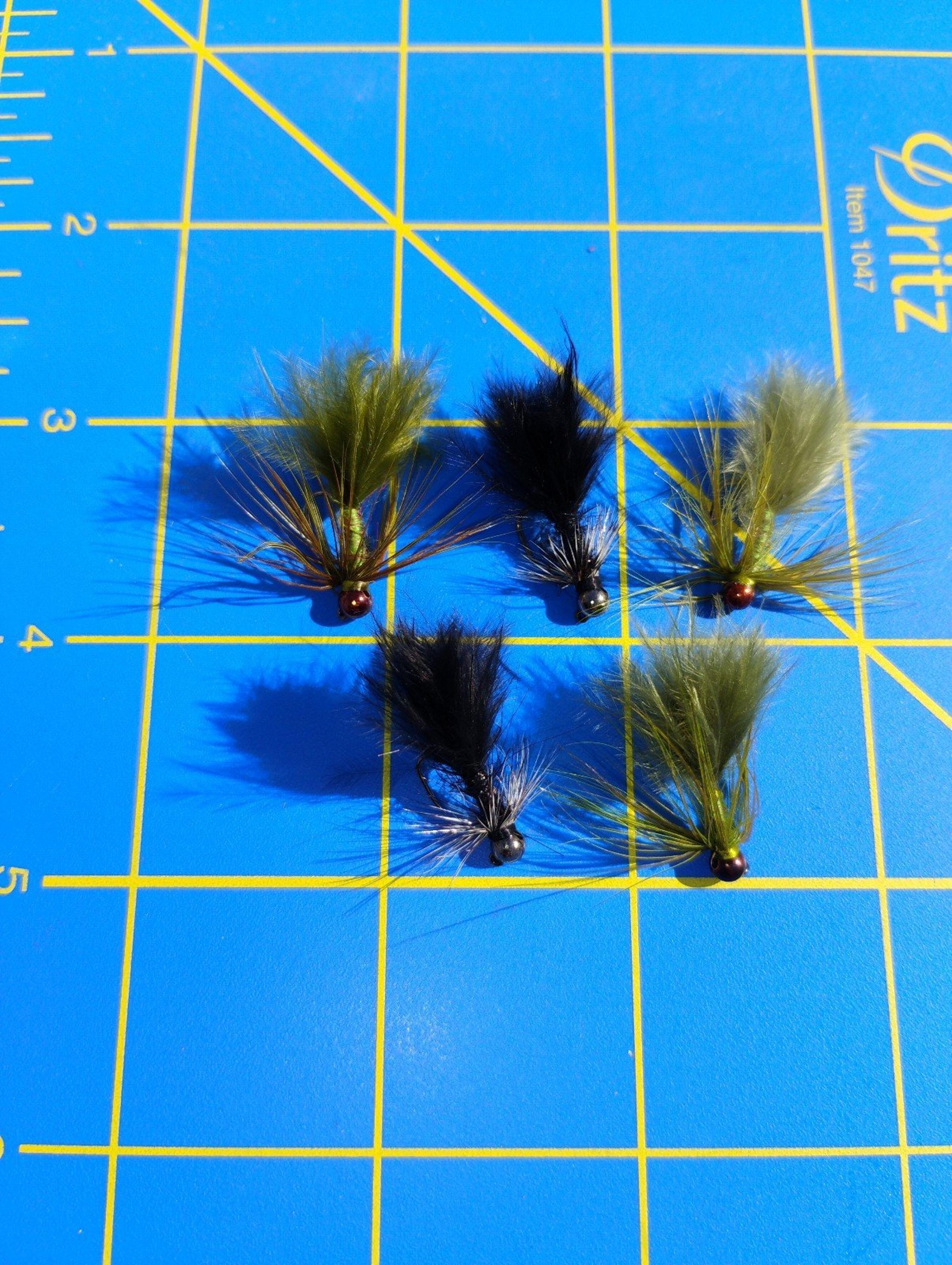 Tungsten Steel, Size # 12, Hand Tied, Wooly Bugger Flies.