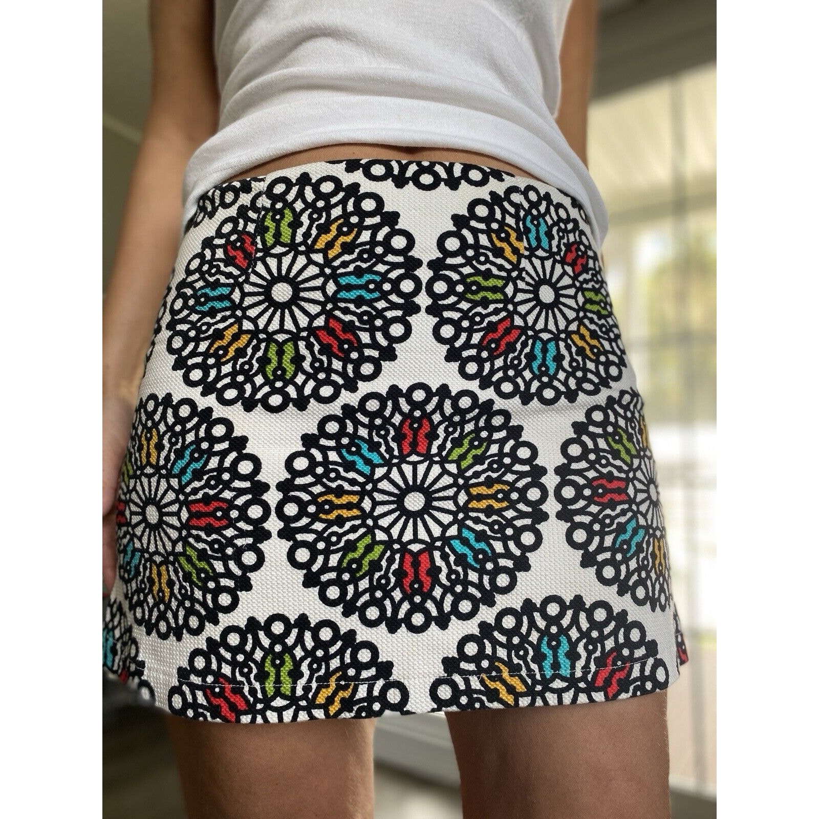 ★THREETIMES★JUDY MINI SKIRT JUDITH MARCH multicolor patterned mini skirt size medium
