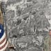 Vintage 90s RARE Civil War Military Tie Dye U.S.A. Shirt Size XL