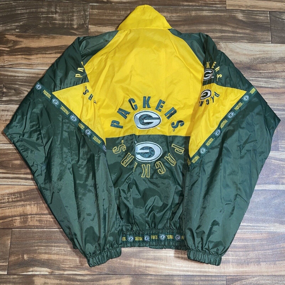 Vintage Green Bay Packers Triple Fat Goose Windbreaker Jacket Coat Men’s XL RARE