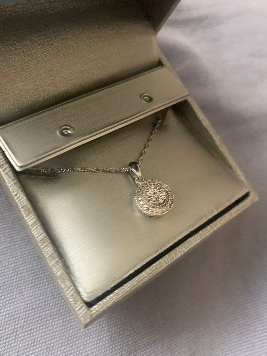 NEW Zales Diamond Accent Frame Necklace