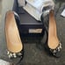 Prada black taffeta jewel heels