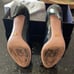 Prada black taffeta jewel heels
